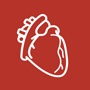 heart icon on red background